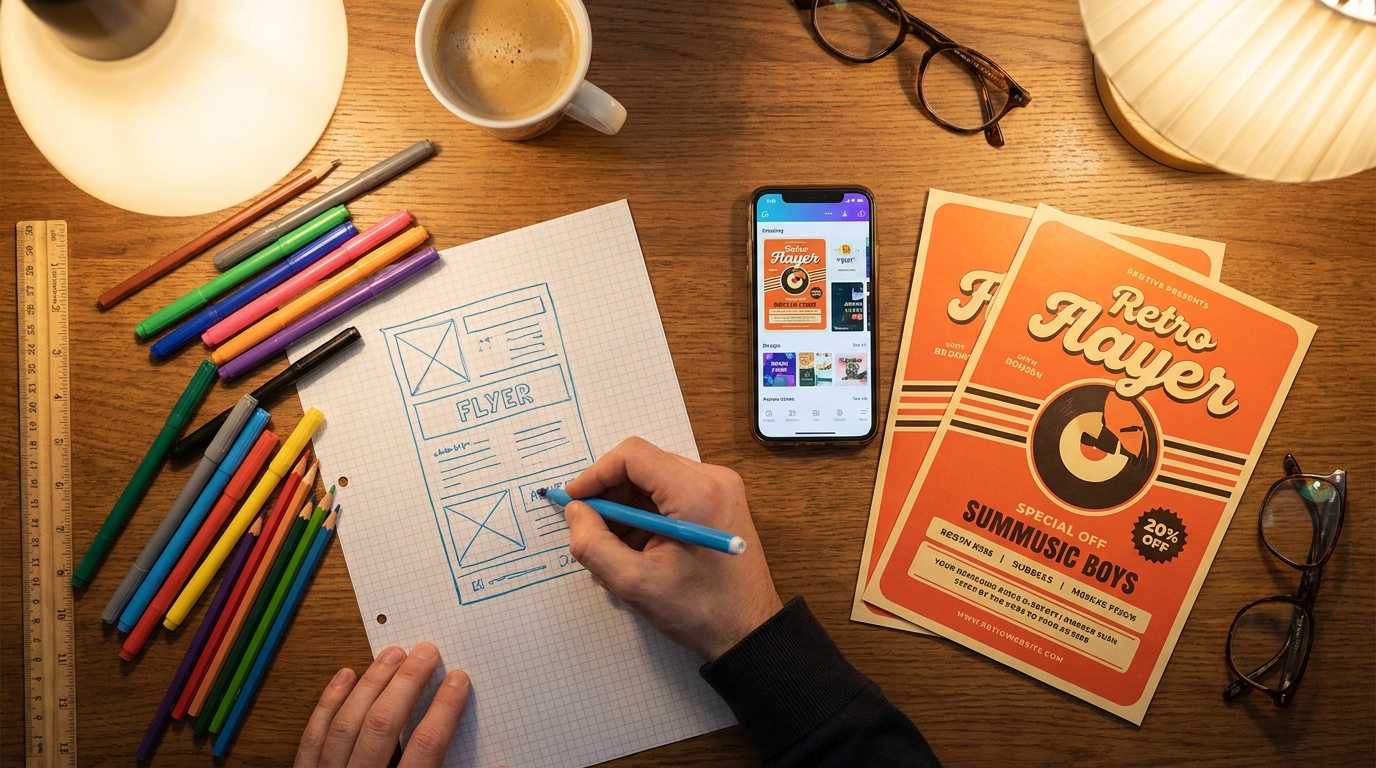 Designer un flyer qui convertit : les 10 règles éprouvées en 2026