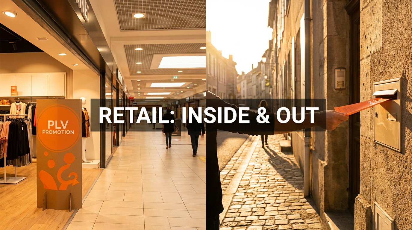 PLV en magasin vs flyer extérieur : quel mix pour le retail en 2026