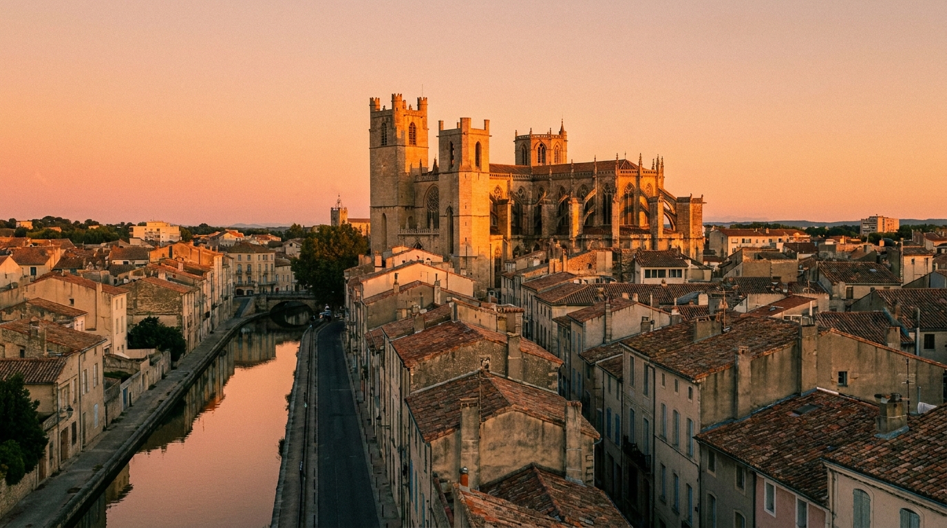 Vue du centre-ville de Narbonne