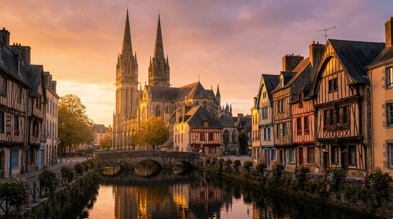 Vue du centre-ville de Quimper