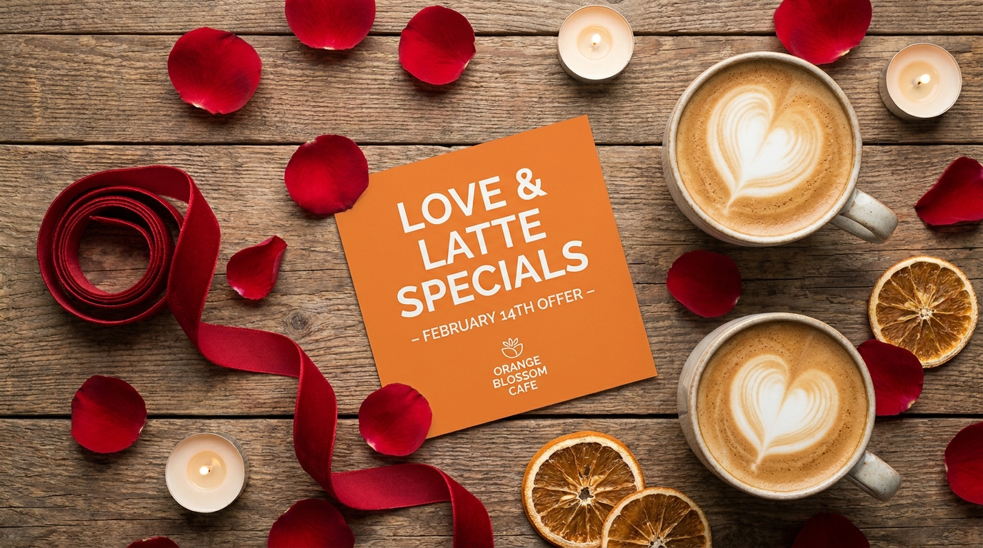 Composition Saint-Valentin avec pétales de rose et flyer Strevoo d'offre romantique